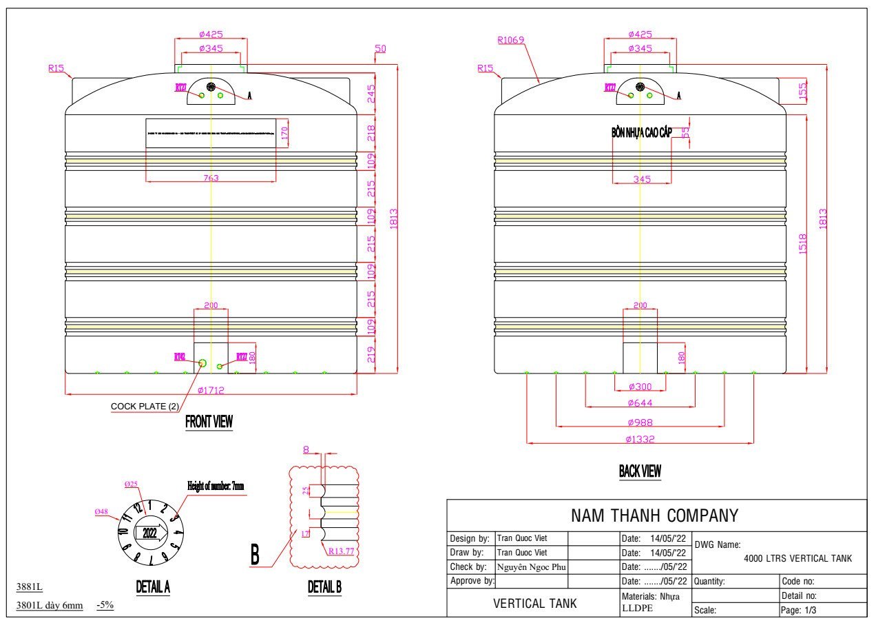 ban ve bon nuoc nhua 4000l nam thanh